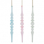 Украшение новогоднее "Фигурная сосулька", L3 W3 H30 см, 3в.