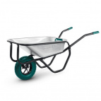 KRAFTOOL тачка строительная 110л, 260 кг, одноколесная, с трубным усилителем, кузов 0,9 мм, полиуретановое колесо(39862)