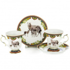 SQUARE GIFT BOX, набор чайный (4) 2 персоны, 2 чашки 200мл + 2 блюдца, JADE PORCELAIN, подарочная квадратная упаковка