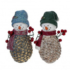 Фигурка декоративная "Снеговик", 2в., L6,5 W7,5 H12 см, 2в.