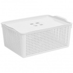 Корзинка "Лофт" 13л 395х272х168 мм с крышкой (белый)