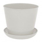 Кашпо круглое 1.2л. с поддоном (белый)