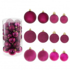 Украшение новогоднее "Шар", набор из 25-ти шт,  L6 W6 H7 см Полимерный материал