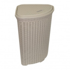 Корзина для белья "Ротанг" 60л угловая (латте)