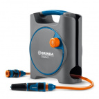 GRINDA поливочный мини шланг 10м x 5/16″ в пластиковом корпусе, соединит. шланг 1/2″х1,5м(428480)