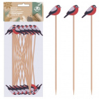 Шпажки для канапе "Снегири". Набор 24 шт. Длина 12 см. NEW