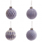 Украшение новогоднее "Шар", L6 W6 H8 см, 4в.   Стеклянный