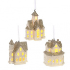Украшение новогоднее "Домик" с подсветкой L7 W5 H9 см (2хLR44, не прилаг.), 3в