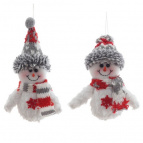 Снеговик подвесной, L11 W4 H15 см, 2в.