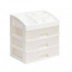 Органайзер для косметики 3 ящика (белый/перламутр)