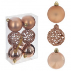 Украшение новогоднее "Шар", набор из 6-ти шт, L6 W6 H7,5 см Полимерный материал