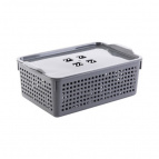 Корзинка "Лофт" 3,8л 295х185х105 мм с крышкой (серый)