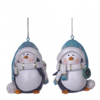 Фигурка декоративная подвесная "Пингвин",  L5 W5 H6,5 см, 2в.