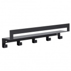 Полка настенная "Line" 50см с 5-ю крючками (черный)