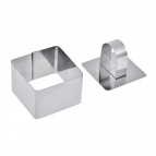 Форма с прессом для выкладки салатов и гарниров, квадратная 8*8*4 см Marmiton