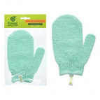 Мочалка для душа "Варежка", 18х13 см, цвет светло-голубой, для бани и сауны "Банные штучки"/ 30