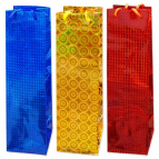 пакет подарочный бумажный ГОЛОГРАФИЯ 10,2*33*8,9см (gold,red,blue) (B) Антелла