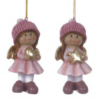 Фигурка декоративная подвесная "Ангел",  L4,5 W3,5 H10 см, 2в.