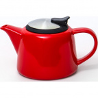 ФЕЛИЧИТА, чайник 600мл с фильтром и с прорезиненной крышкой, ГЛАЗУРЬ, красный, цветная упаковка