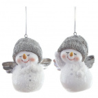 Фигурка декоративная подвесная "Снеговик",   L5,5 W4,5 H7,5 см, 2в.