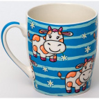 УЛЫБНИСЬ, кружка 270мл, МИКС 3 ДЕКОРА, NEW BONE CHINA, упаковка - гофрокороб