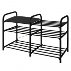 Этажерка "Люкс" (ЭТЛ3-1/Ч черный/матовый черный)