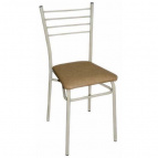 Стул стальной с мягким сиденьем (бежевый)