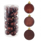 Украшение новогоднее "Шар", набор из 24-ти шт,  L6 W6 H7,5 см Полимерный материал