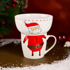 НАБОР ПОСУДЫ LEFARD "ДЕД МОРОЗ" 2 ПР. (КРУЖКА 360МЛ, САЛАТНИК 500МЛ)