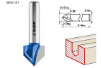 Фреза пазовая галтельная V-образная, D= 12,7мм, рабочая длина-13мм, угол-90° градусов, хв.-8 мм, ЗУБР Профессионал