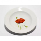 Тарелка глубокая 200 мм Алый мак Гладкий край
