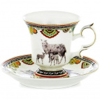 SQUARE GIFT BOX, набор чайный (2) 1 персона, чашка 200мл с блюдцем, JADE PORCELAIN, подарочная упаковка с крышкой пвс