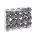 Новогоднее украшение "Шар" (набор из 20 шт) (серебро), D 3см Пластик