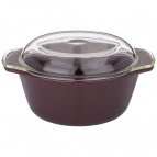 Форма Для Запекания Со Стеклянной Жаропрочной Крышкой Agness 28*23*13,4См 2,5Л Коричневая