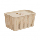 Корзинка "Лофт" 5,3л 295х185х145мм с крышкой (латте)