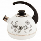 Чайник эмал 3,5л конс/руч белый черн космея