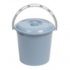 Ведро 10л с крышкой (серо-синий)