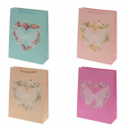 Пакет подарочный (бумага, плотность 210г/м2, блок 12шт), L26 W12 H32 см, 4в.