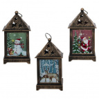 Изделие декоративное "Фонарь" (подсветка, 3хLR44), L6,5 W6,5 H13,5 см, 3в.