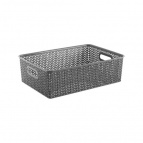 Корзинка "Вязь" 7,5л 350х 245х105мм (серый)