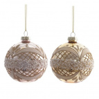 Украшение новогоднее "Шар", L8 W8 H9 см, 2в.   Стеклянный
