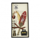 Набор подарочный: ручка перьевая, чернильница, держатель, 5 наконечников, закладка, L13 W26 H4 см