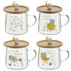 Кружка с крышкой-подставкой, 350 мл, L10 W10 H8 см, 4в.