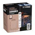 BALANCE   24V Электрогирлянда-конструктор "Занавес" 144 холодных (24 мигающих) LED ламп, 6 нитей, прозрачный провод, 1*3 м /32/4