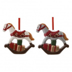 Фигурка декоративная подвесная "Лошадка", L9 W3 H9 см, 2в.